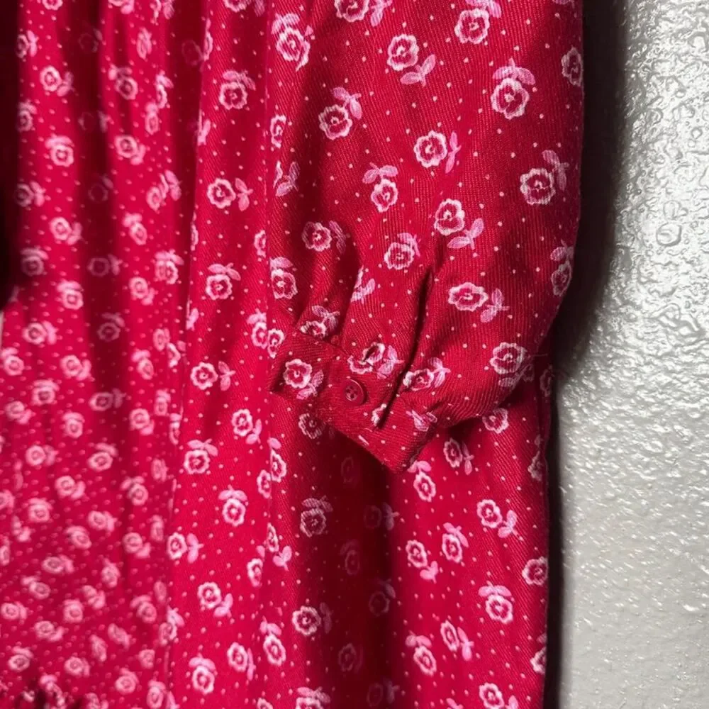 Pottery Barn Kids vintage floral flannel nightgown 4